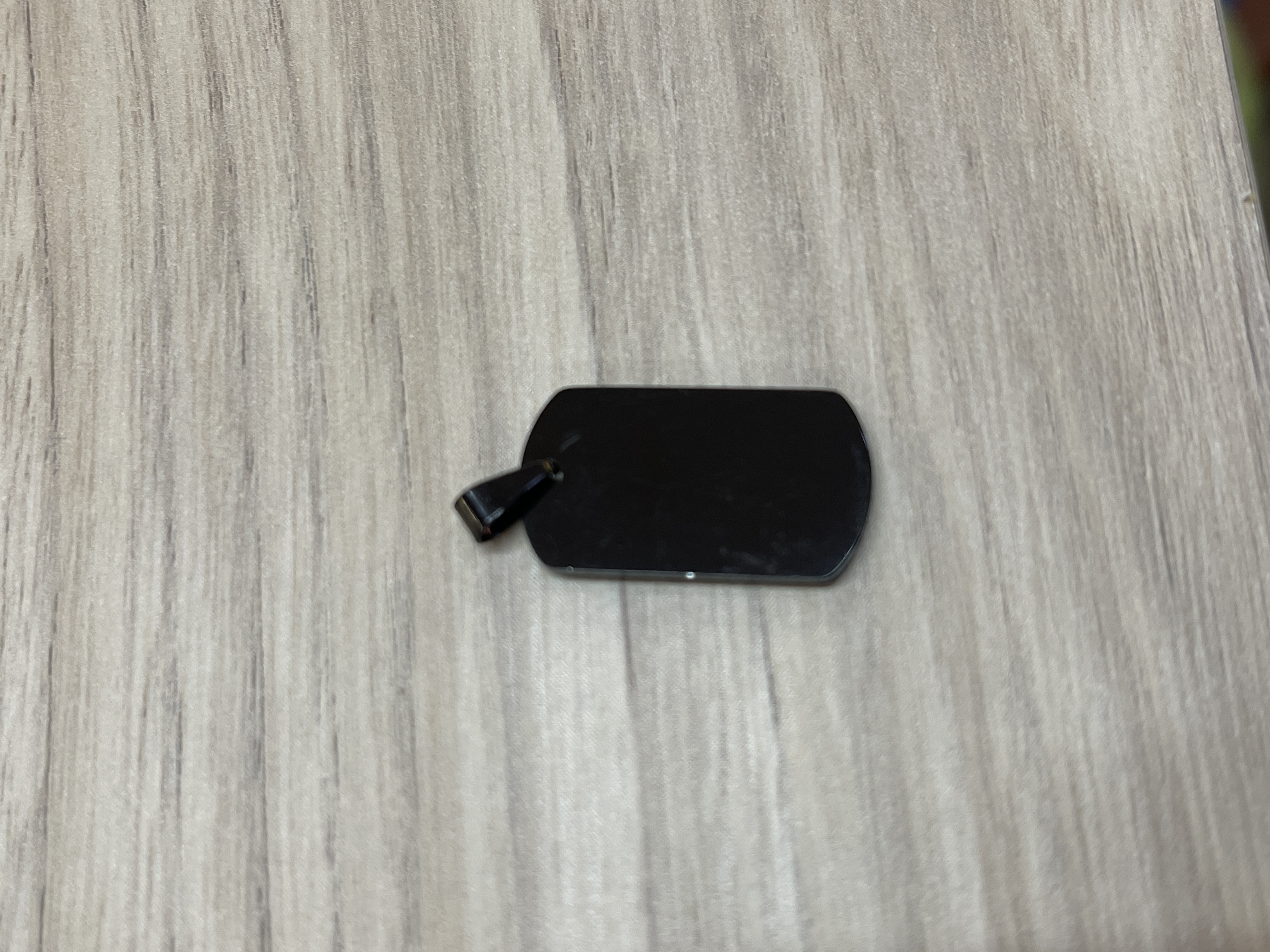 Placa militar ainox negro 15 x 27 mm