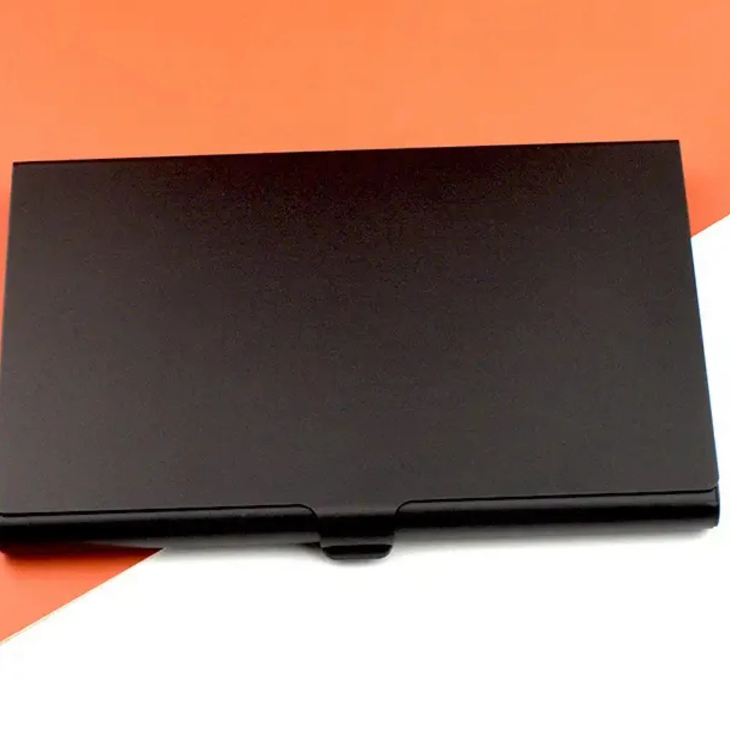 Porta tarjetas aluminio negro