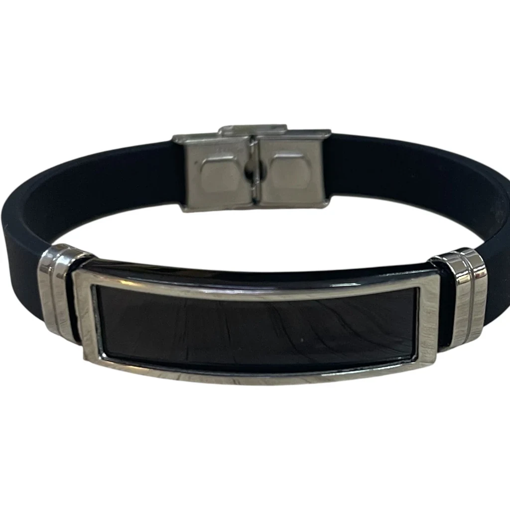 Manilla silicona placa negra 9 mm