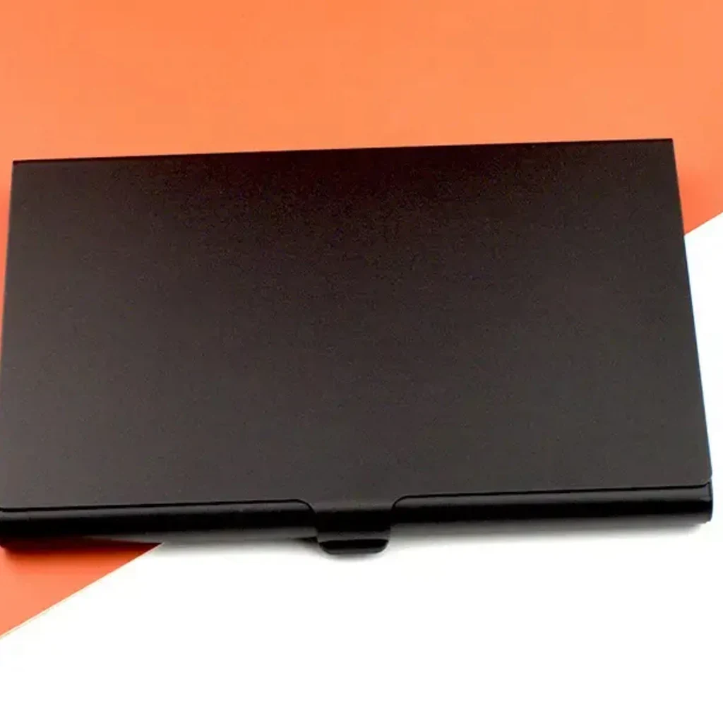 Porta tarjetas aluminio negro