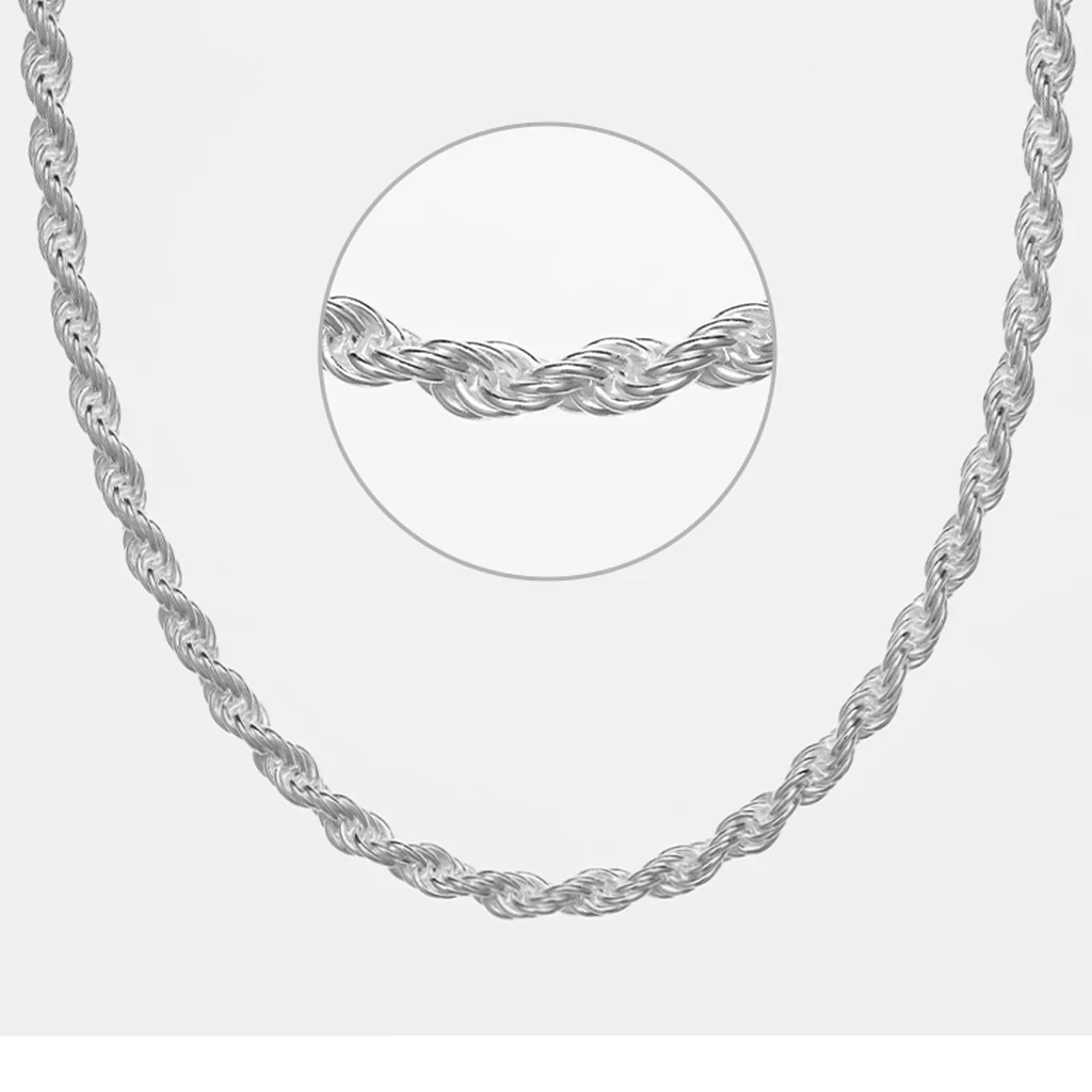 Cadena Cordón plateado 50 cm