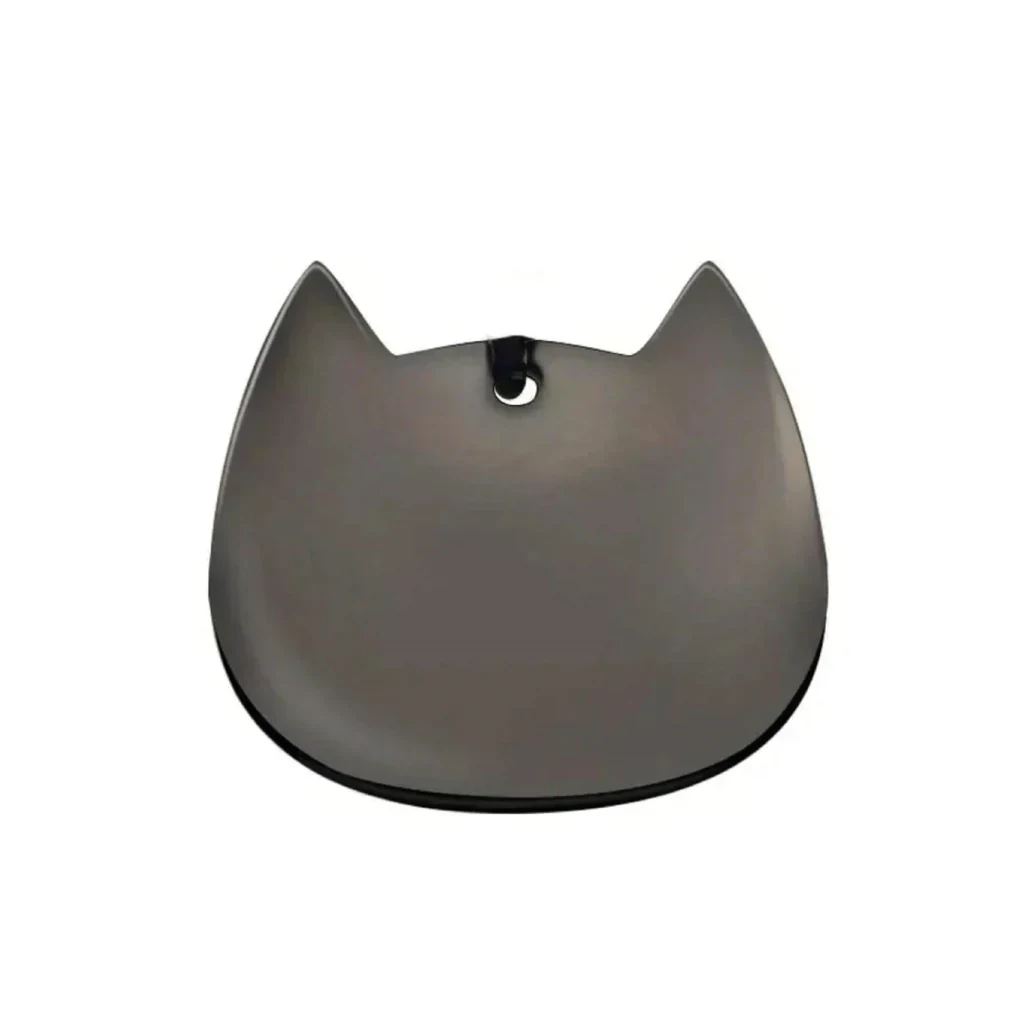 Placa en Acero Inoxidable Negro– Diseño Cabeza de Gato