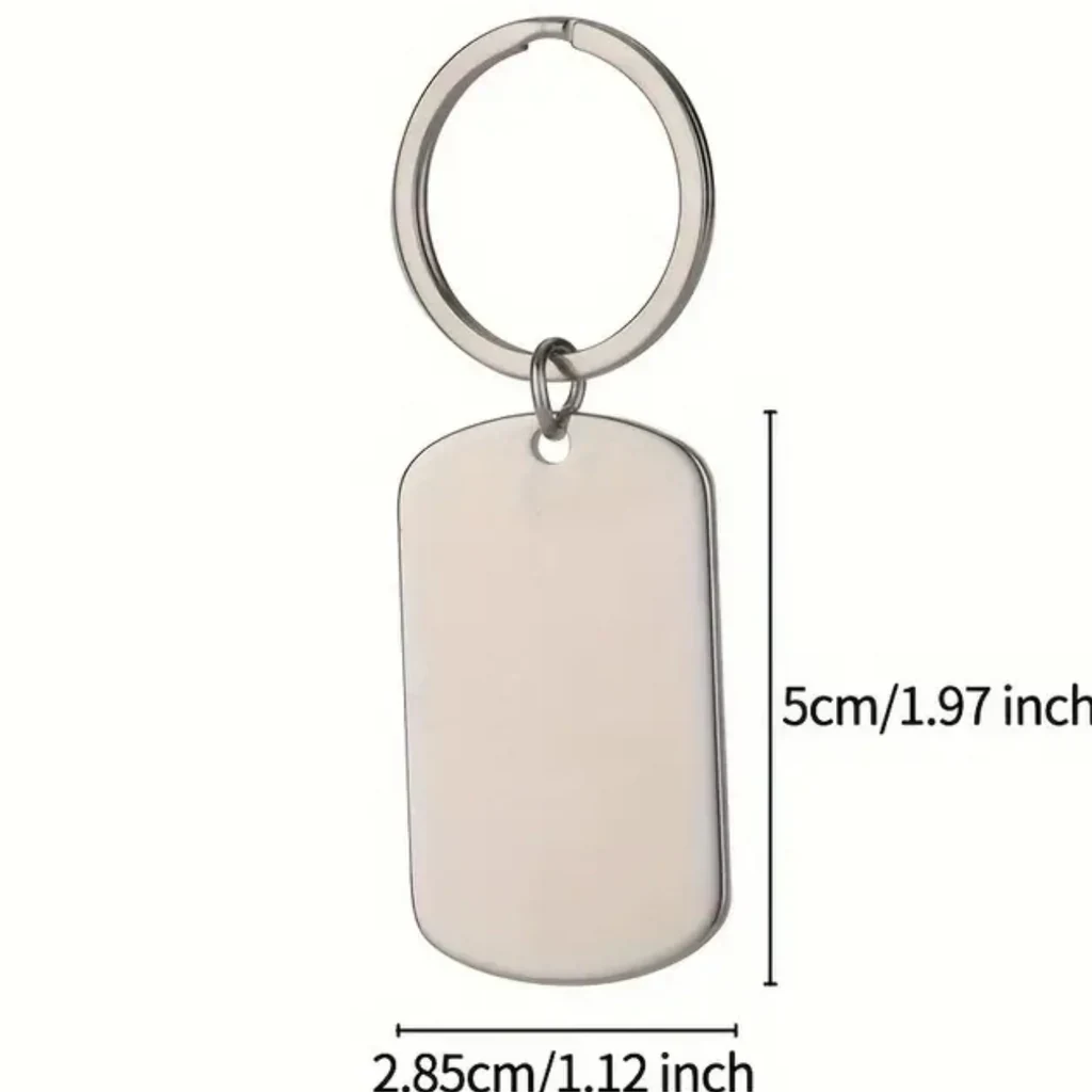 llaveros placa de identificación ainox color plateado