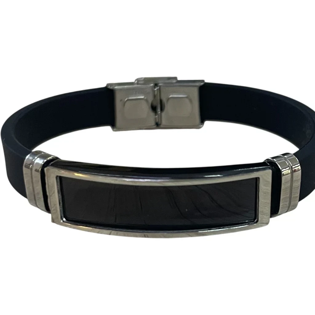 Manilla silicona placa negra 9 mm